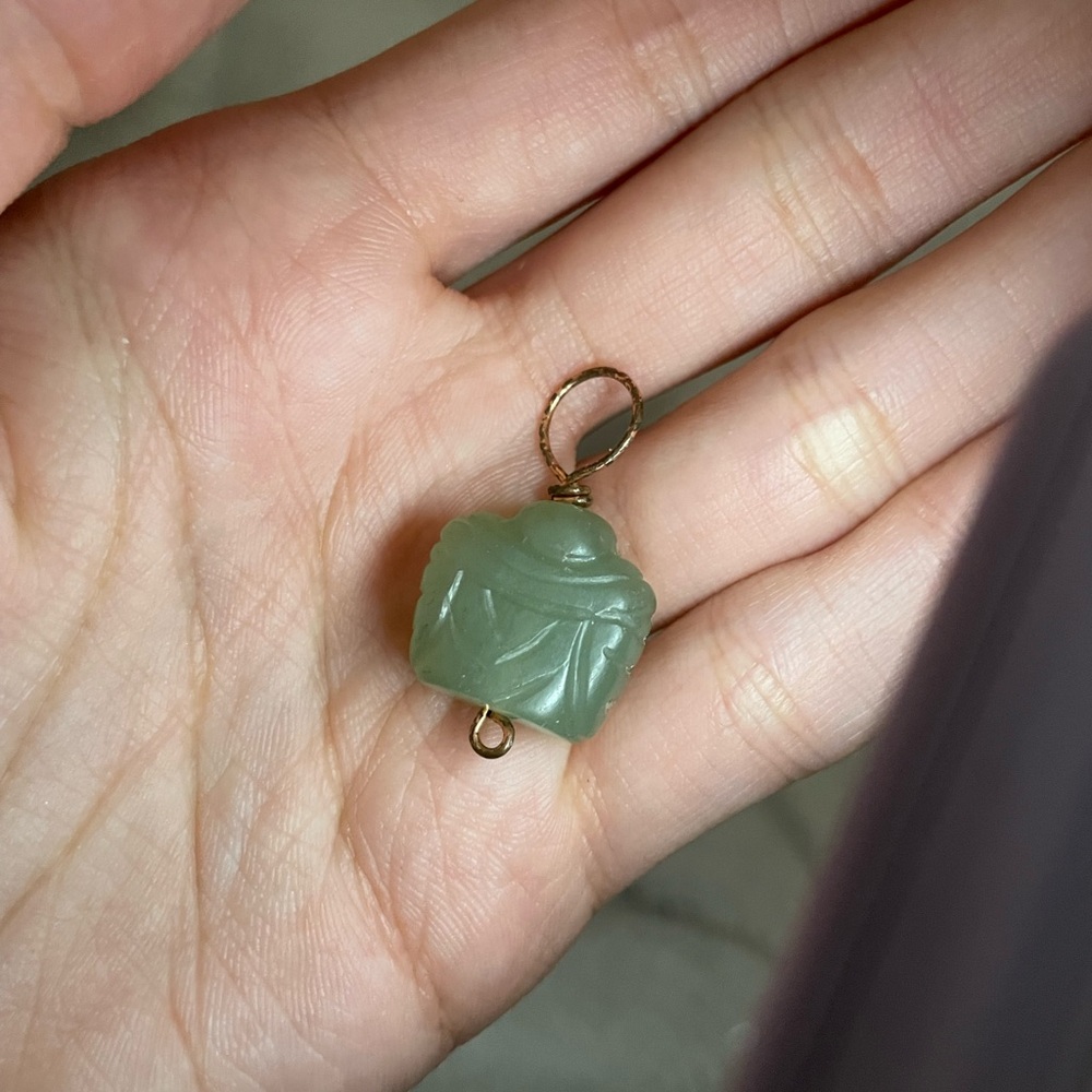 Green Jade Buddha Pendant Charm - Picture 4 of 4